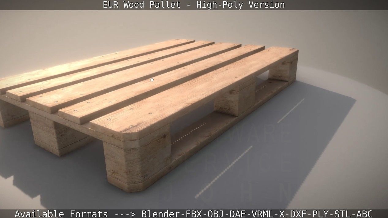 EUR Wood Pallet - High-Poly Version 3D model_18