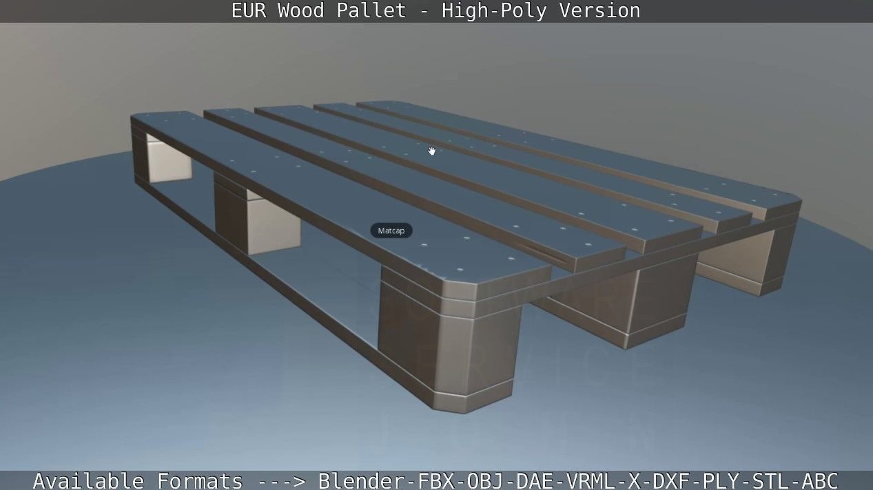 EUR Wood Pallet - High-Poly Version 3D model_72