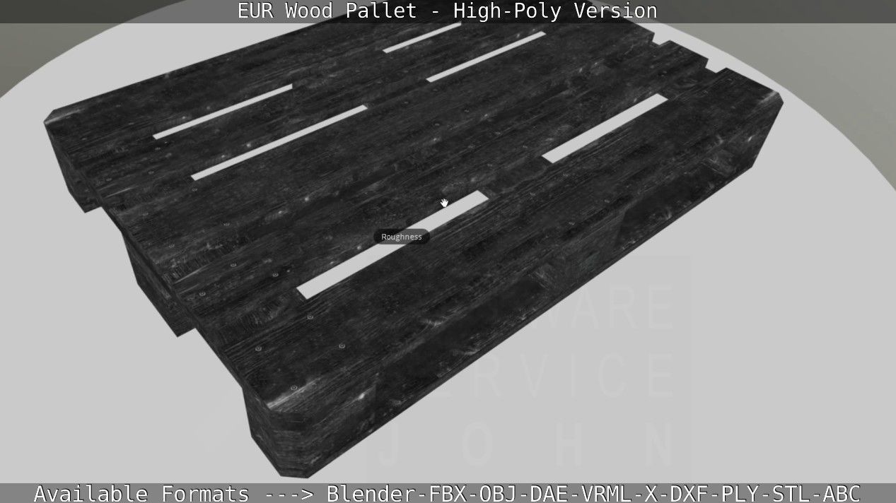 EUR Wood Pallet - High-Poly Version 3D model_45