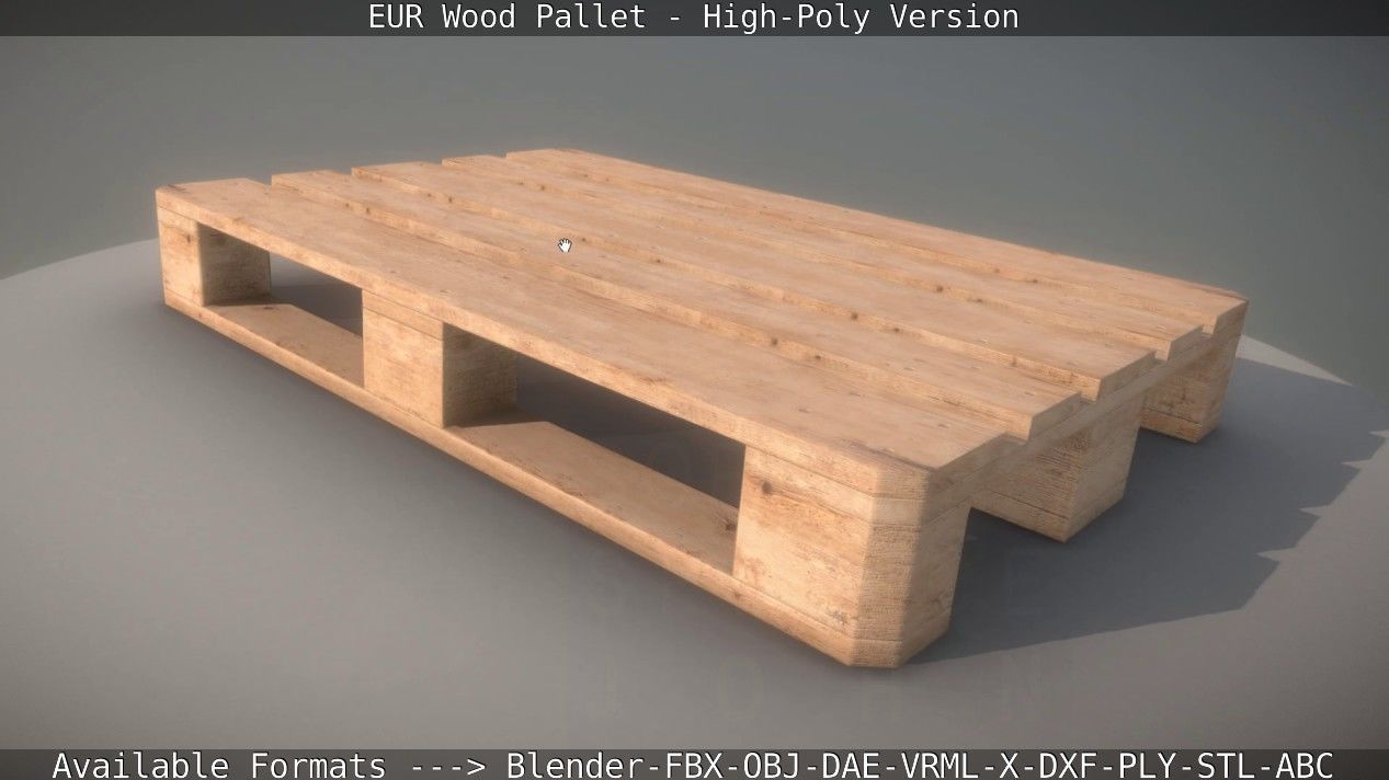EUR Wood Pallet - High-Poly Version 3D model_71