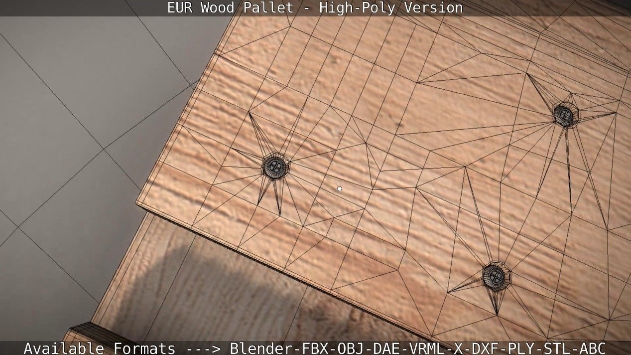 EUR Wood Pallet - High-Poly Version 3D model_33
