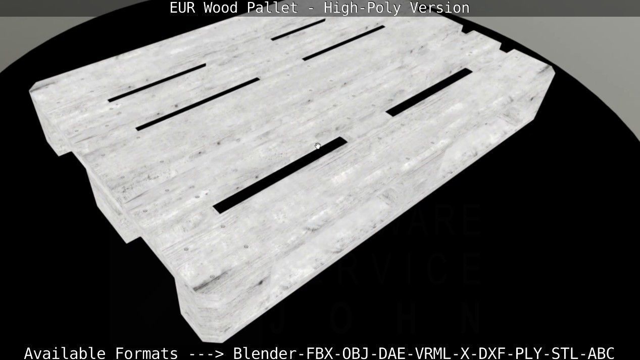 EUR Wood Pallet - High-Poly Version 3D model_44