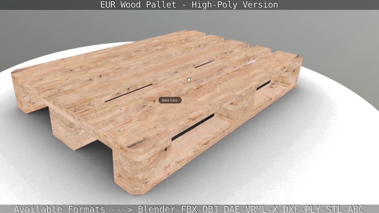 EUR Wood Pallet - High-Poly Version 3D model_41