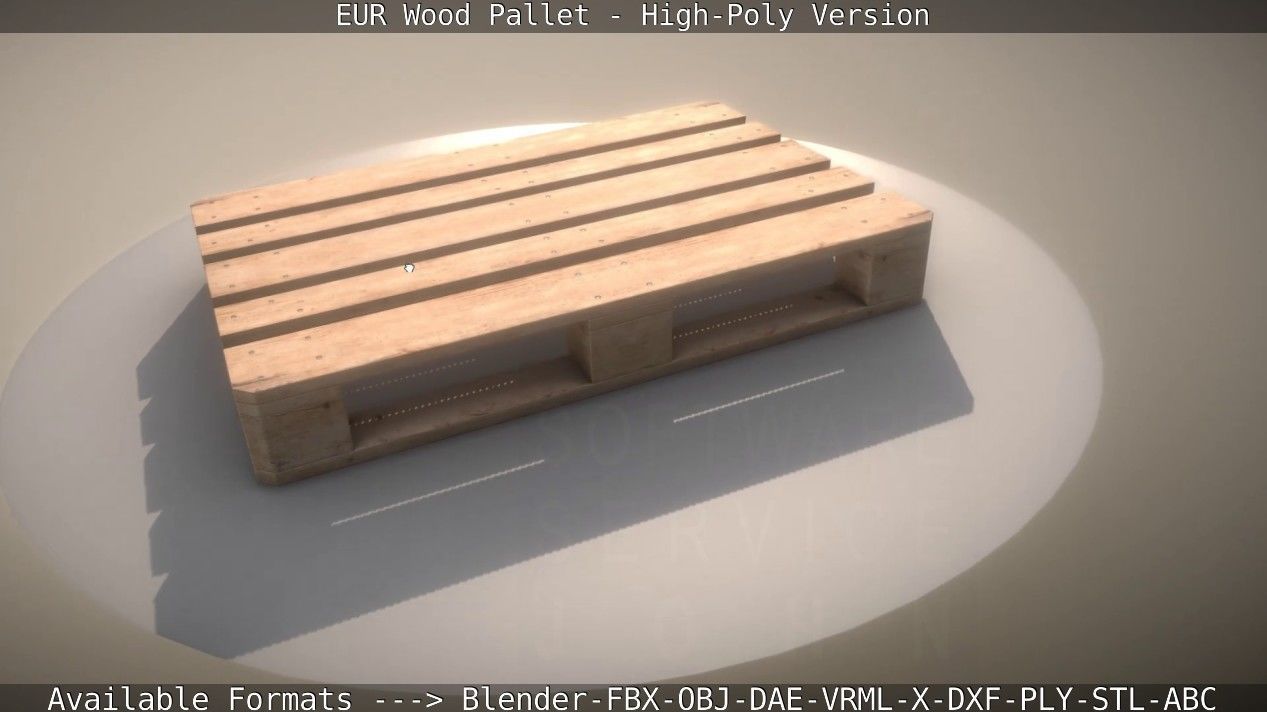 EUR Wood Pallet - High-Poly Version 3D model_15