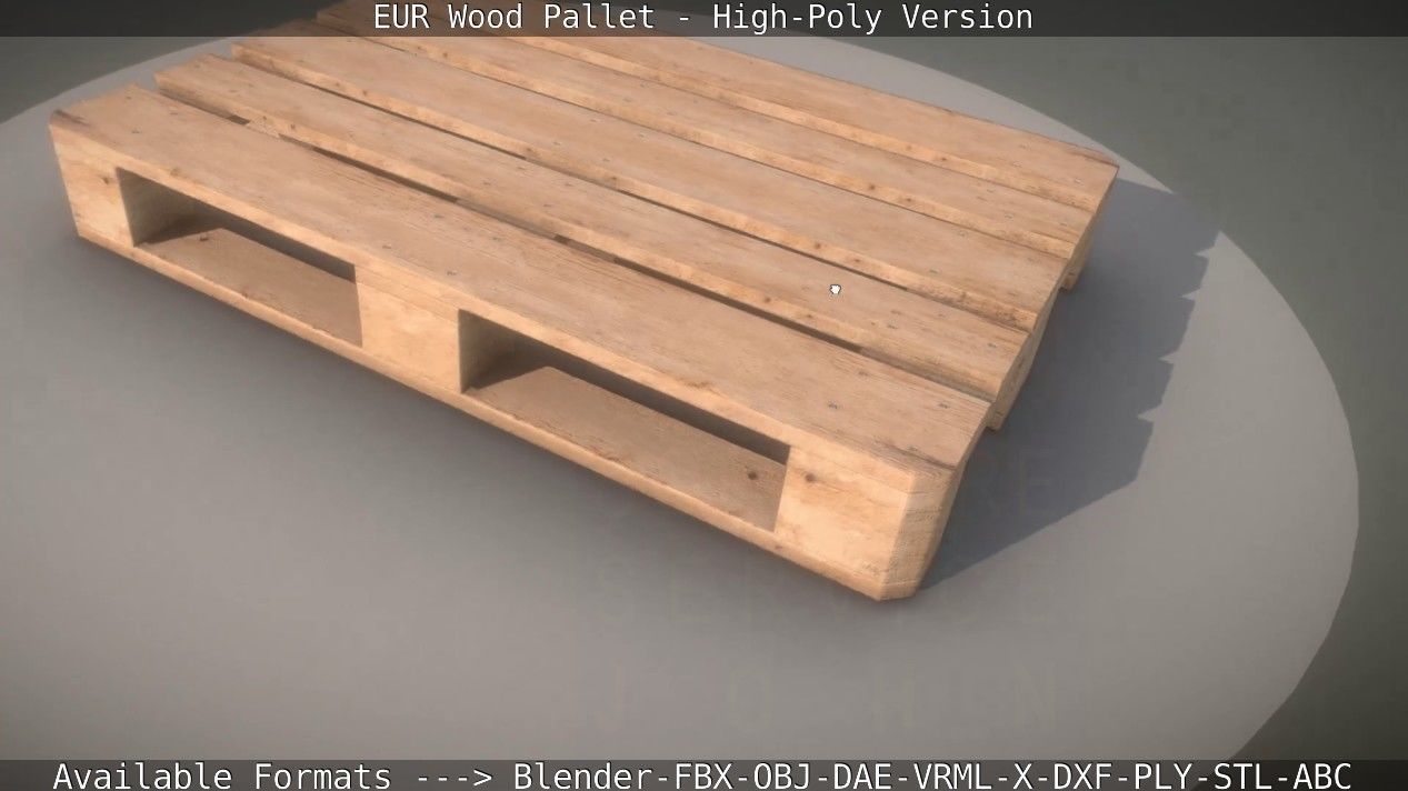 EUR Wood Pallet - High-Poly Version 3D model_83