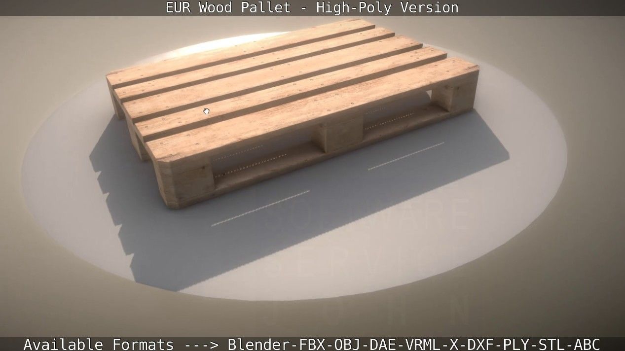 EUR Wood Pallet - High-Poly Version 3D model_14