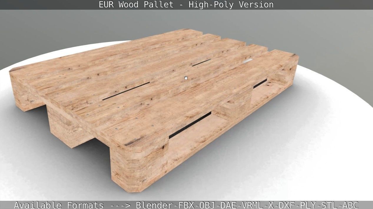 EUR Wood Pallet - High-Poly Version 3D model_42