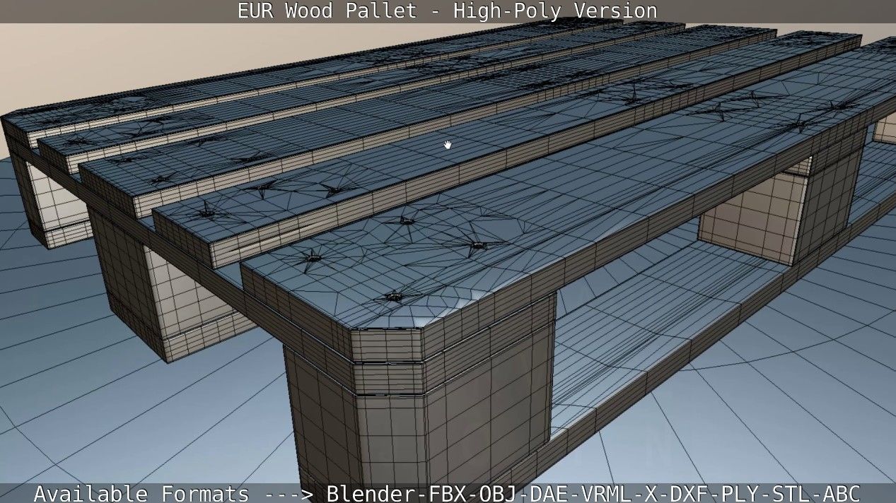 EUR Wood Pallet - High-Poly Version 3D model_77