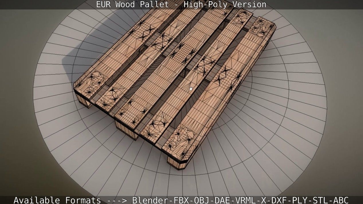 EUR Wood Pallet - High-Poly Version 3D model_37