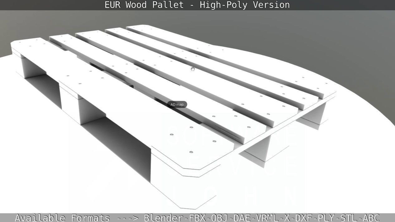 EUR Wood Pallet - High-Poly Version 3D model_49