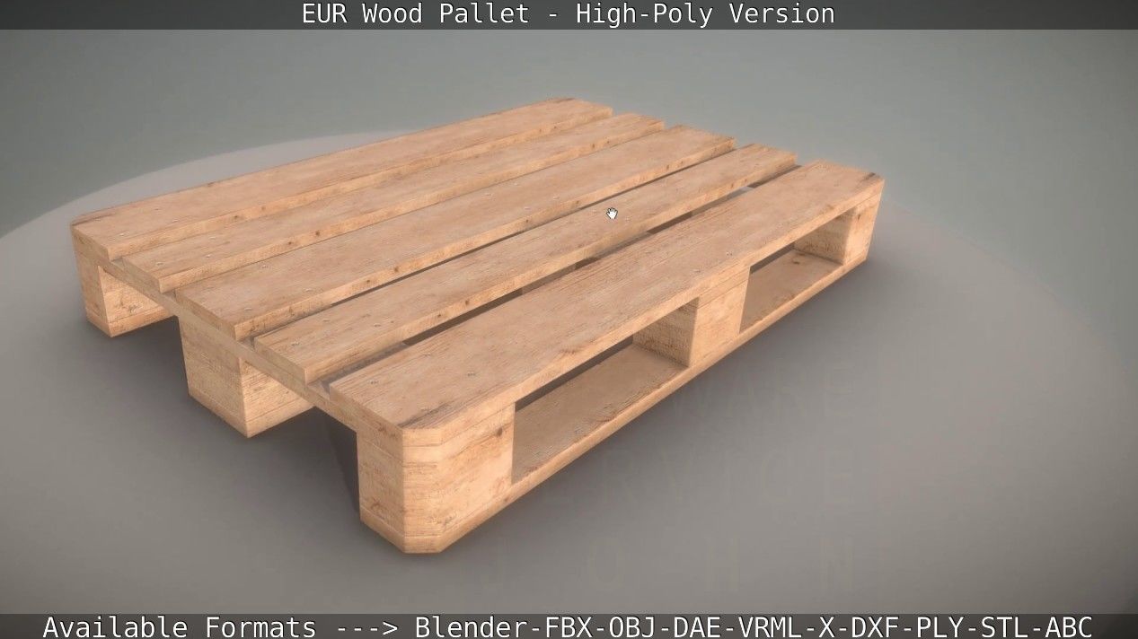 EUR Wood Pallet - High-Poly Version 3D model_40