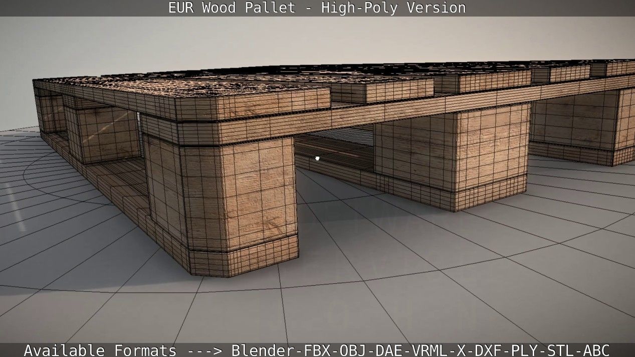 EUR Wood Pallet - High-Poly Version 3D model_22