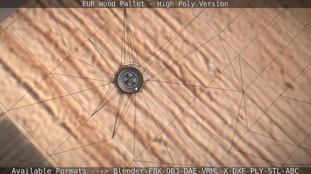 EUR Wood Pallet - High-Poly Version 3D model_32