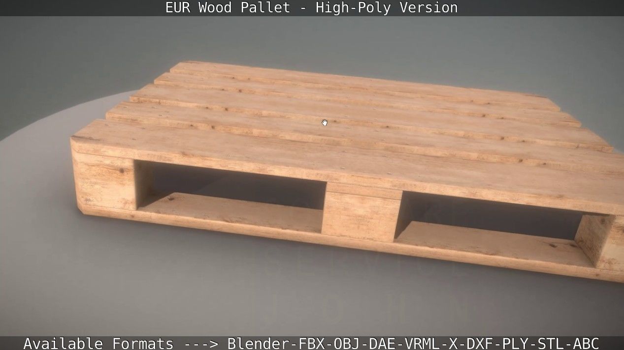 EUR Wood Pallet - High-Poly Version 3D model_70