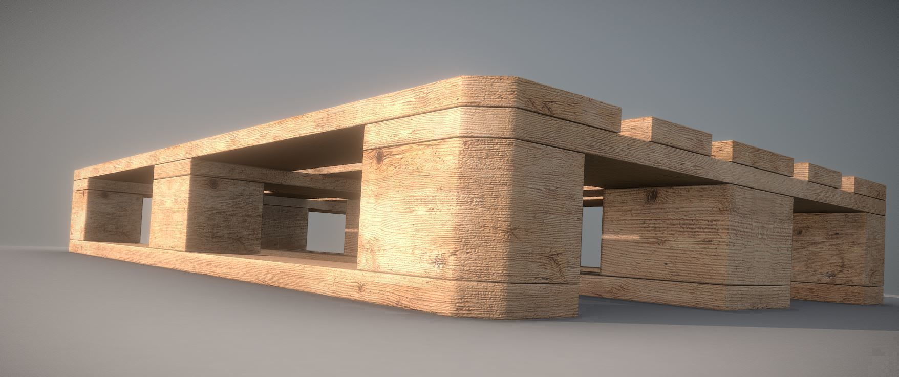 EUR Wood Pallet - High-Poly Version 3D model_10