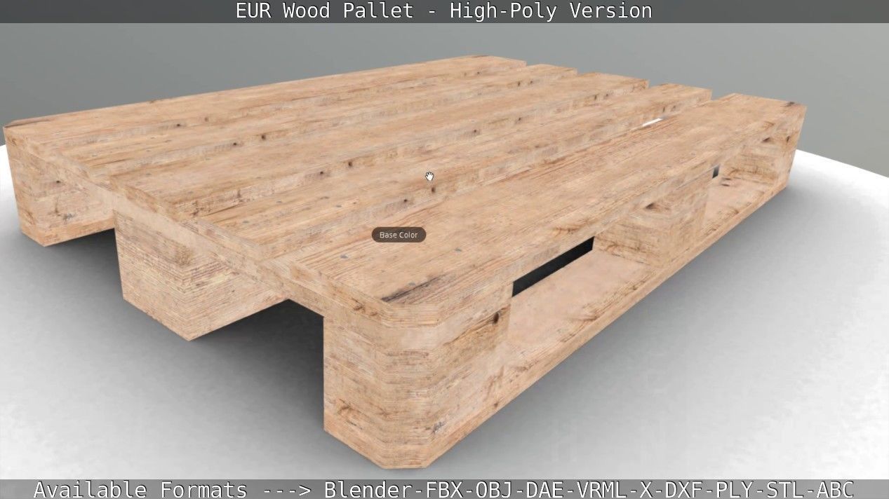 EUR Wood Pallet - High-Poly Version 3D model_67