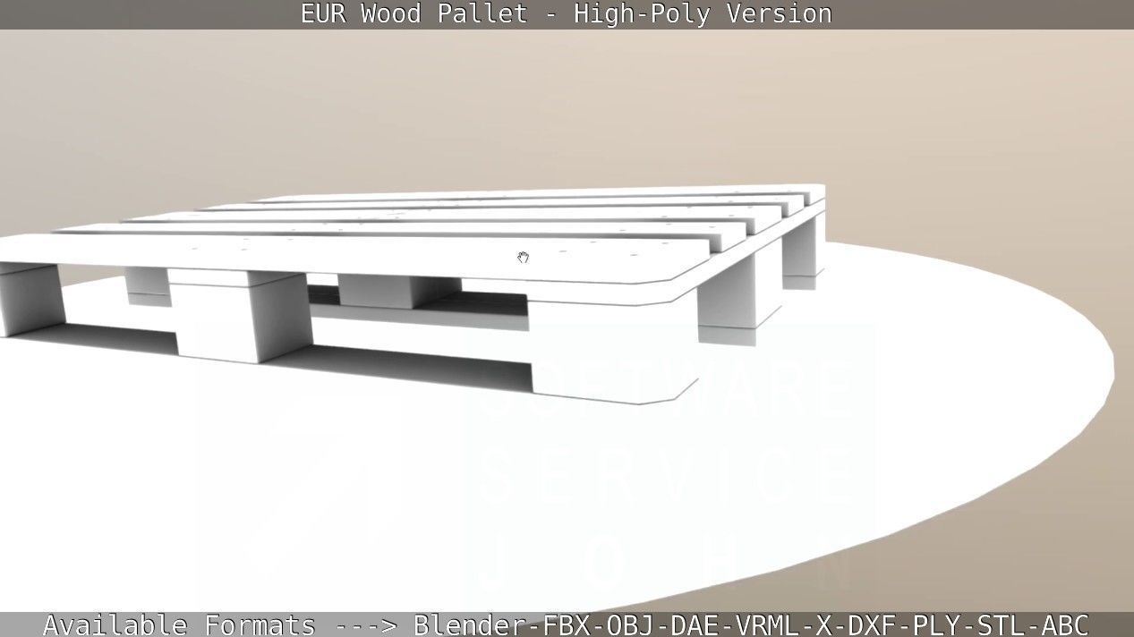 EUR Wood Pallet - High-Poly Version 3D model_59