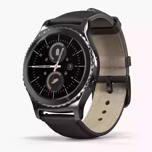 Samsung Gear S2 Classic smartwatch Low-poly 3D model