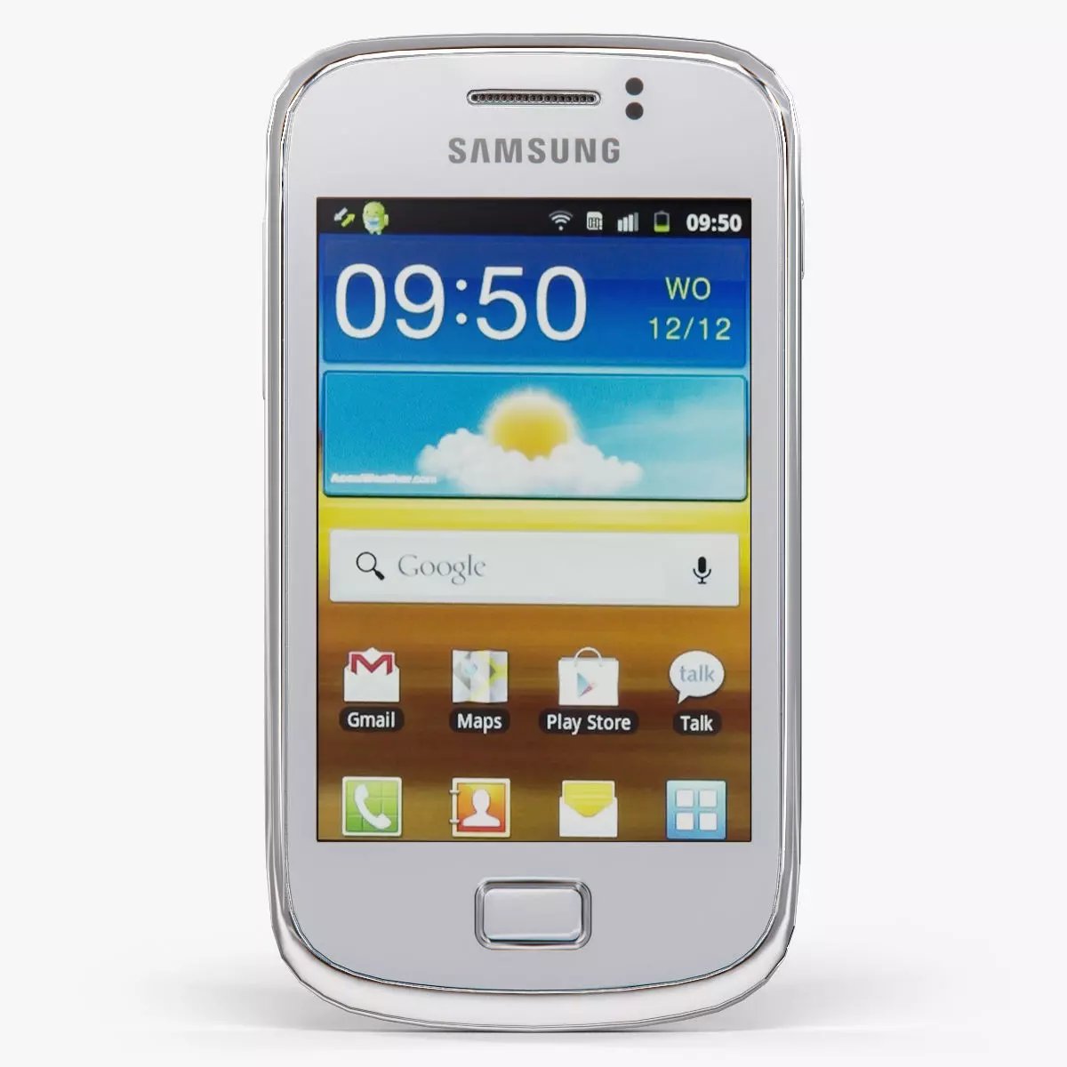 Samsung S6500 Galaxy Mini II White Low-poly 3D model_0