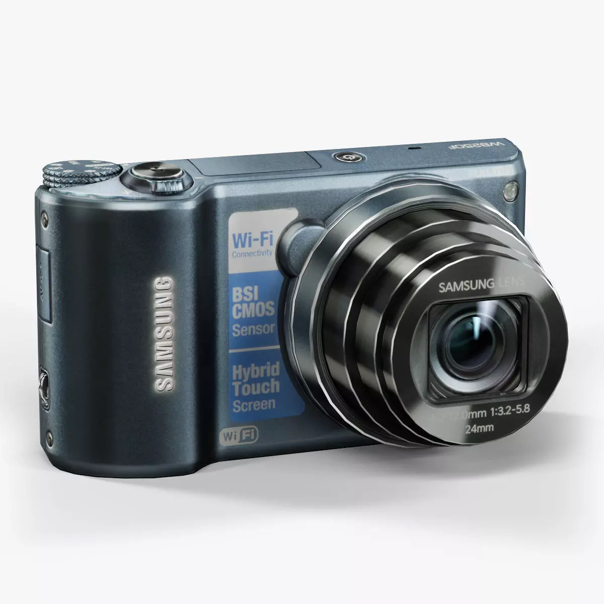 Samsung WB250F Cobalt Black compact digital camera Low-poly 3D model_0