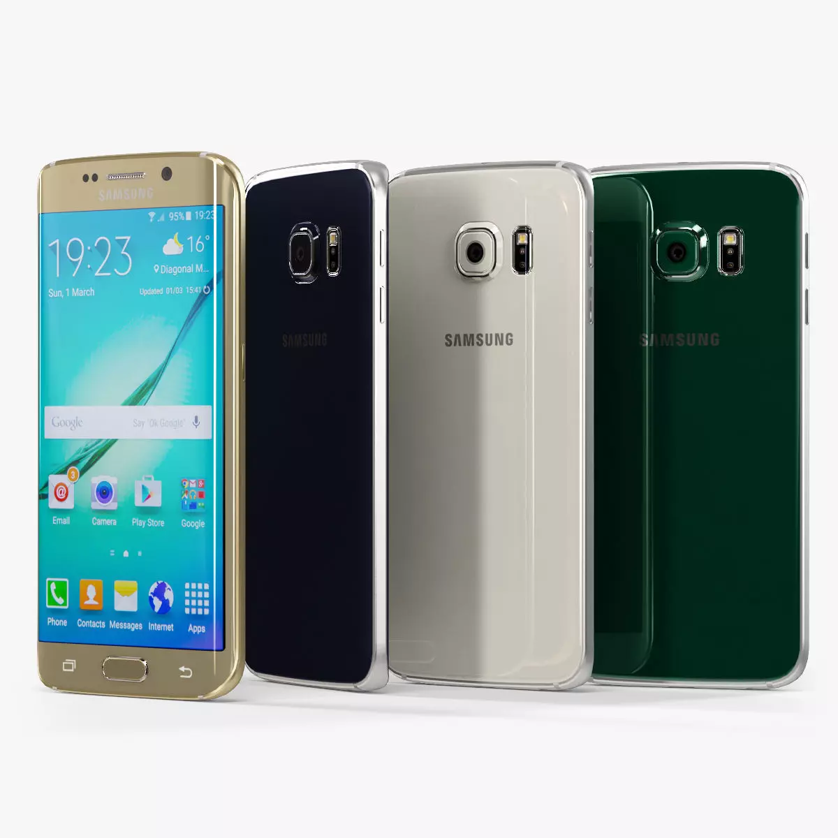 Samsung Galaxy S6 Edge Low-poly 3D model_0