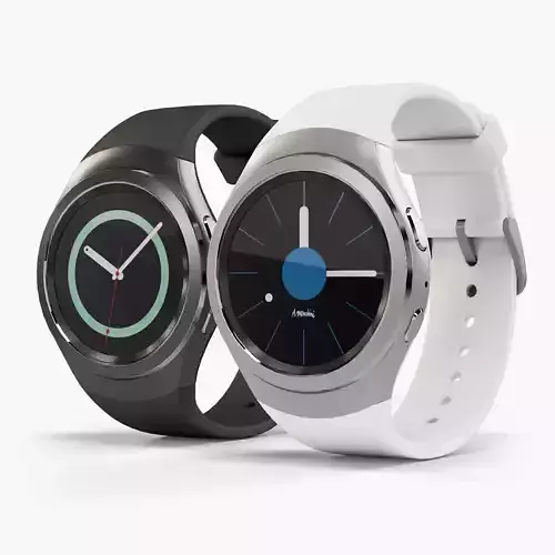 Samsung Gear S2 smartwatch Low-poly 3D model