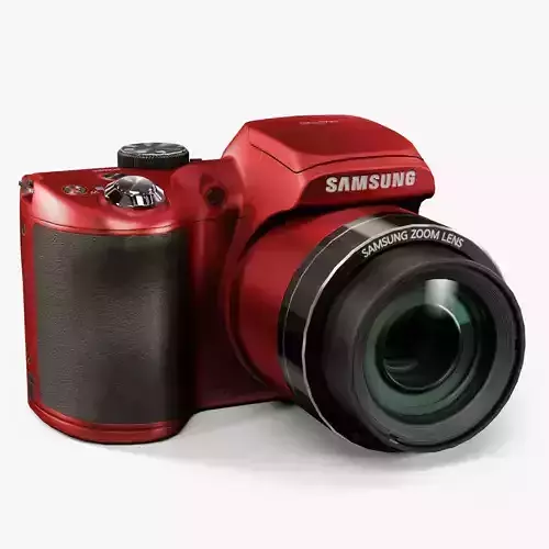 Samsung WB100 Red bridge digital camera Low-poly 3D model