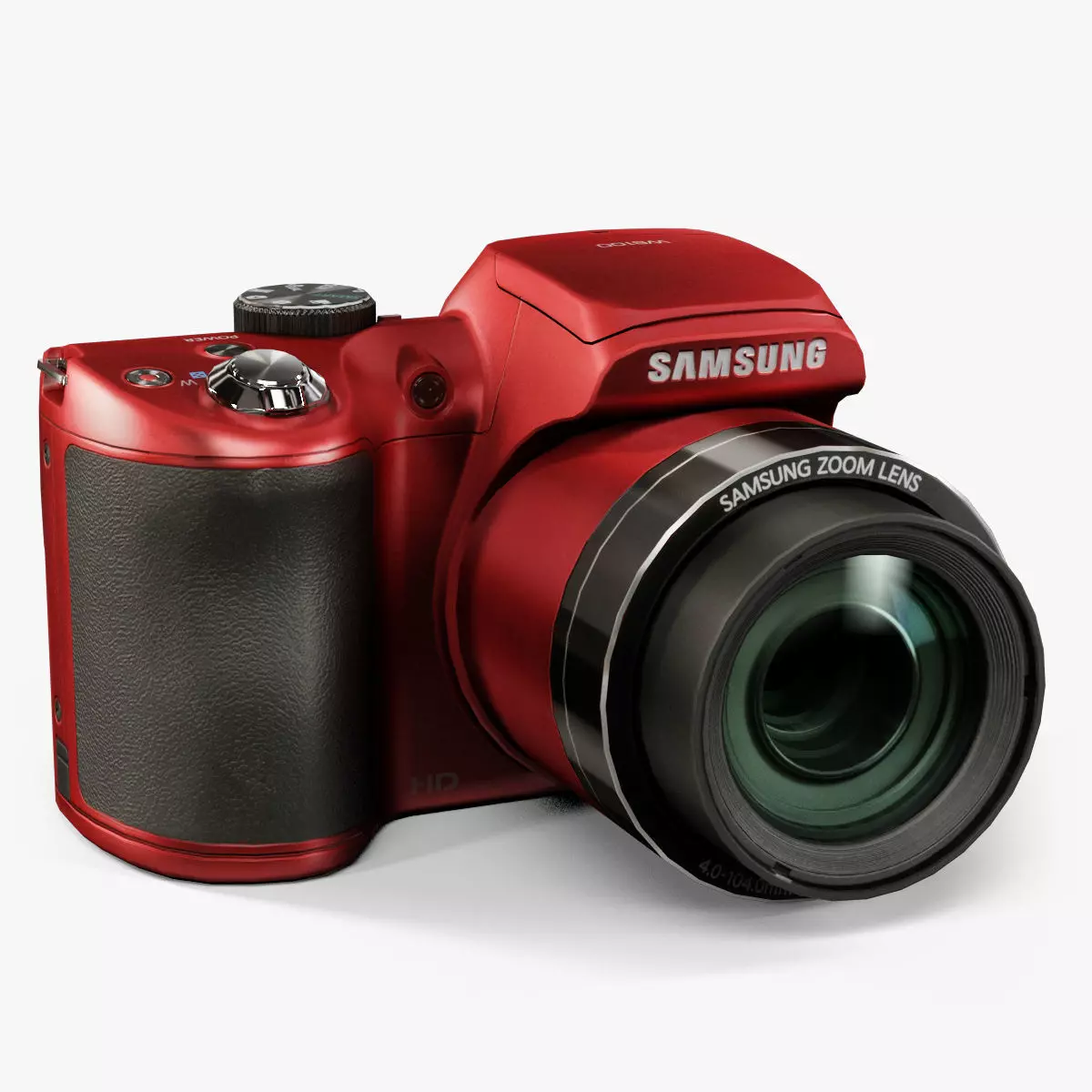 Samsung WB100 Red bridge digital camera Low-poly 3D model_0