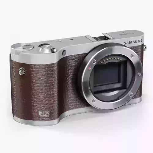 Samsung NX300 Brown mirrorless digital camera Low-poly 3D model