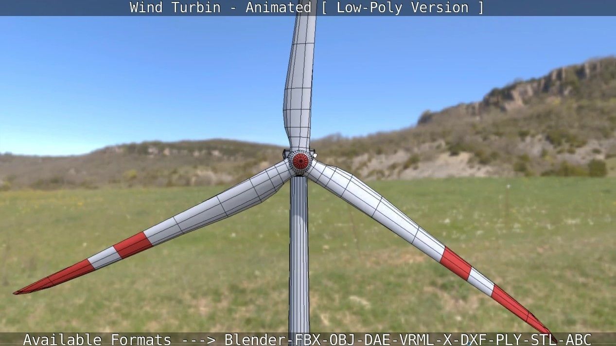 Wind Turbin - Animated and Low-Poly Low-poly 3D model_43
