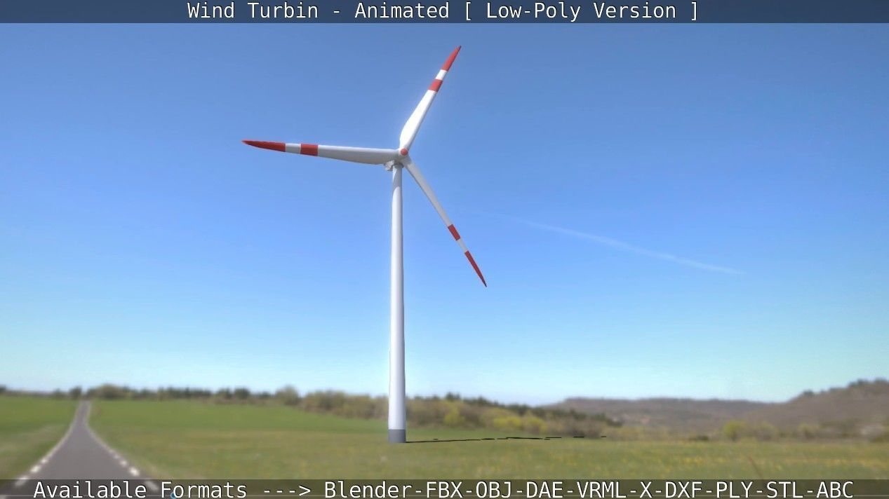 Wind Turbin - Animated and Low-Poly Low-poly 3D model_8