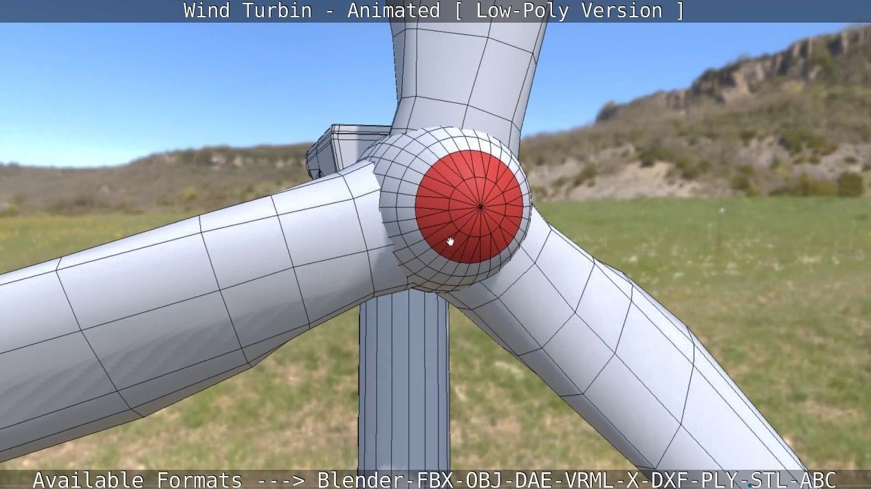 Wind Turbin - Animated and Low-Poly Low-poly 3D model_30