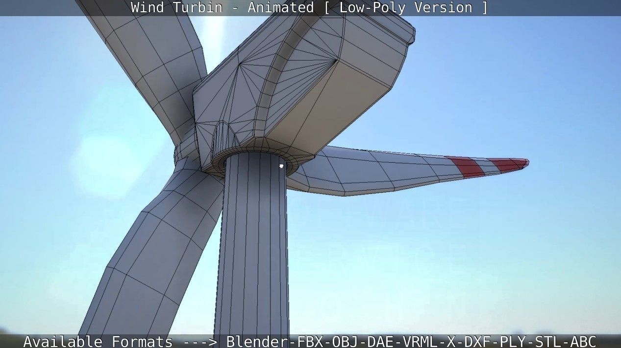 Wind Turbin - Animated and Low-Poly Low-poly 3D model_39