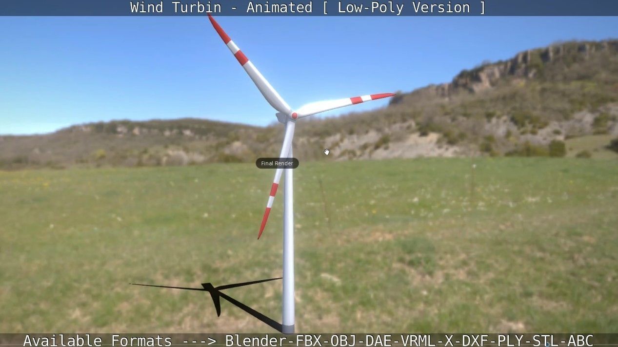 Wind Turbin - Animated and Low-Poly Low-poly 3D model_87