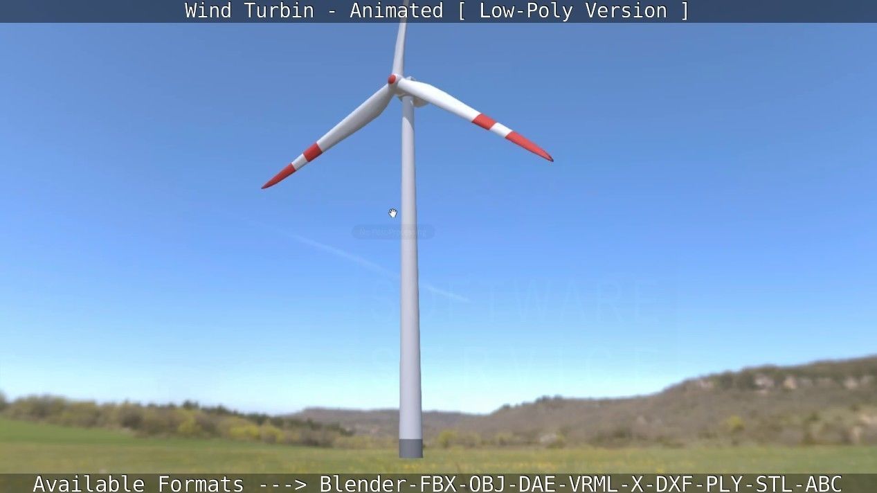 Wind Turbin - Animated and Low-Poly Low-poly 3D model_24