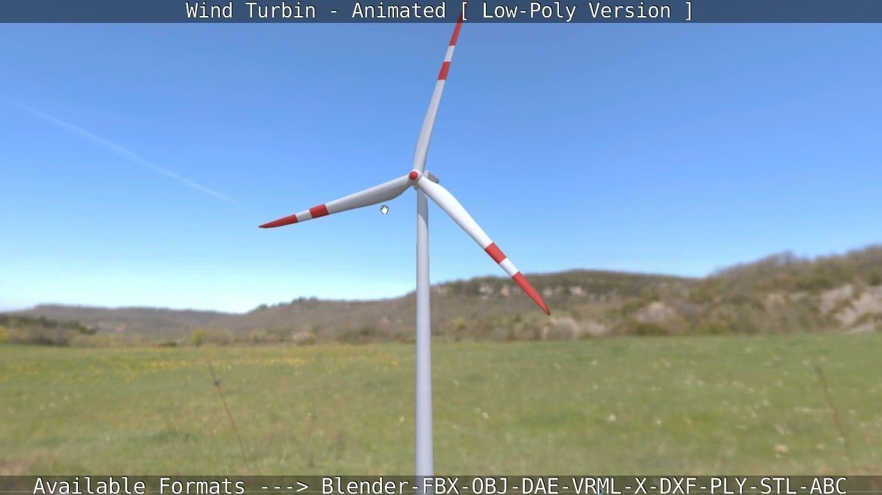 Wind Turbin - Animated and Low-Poly Low-poly 3D model_37