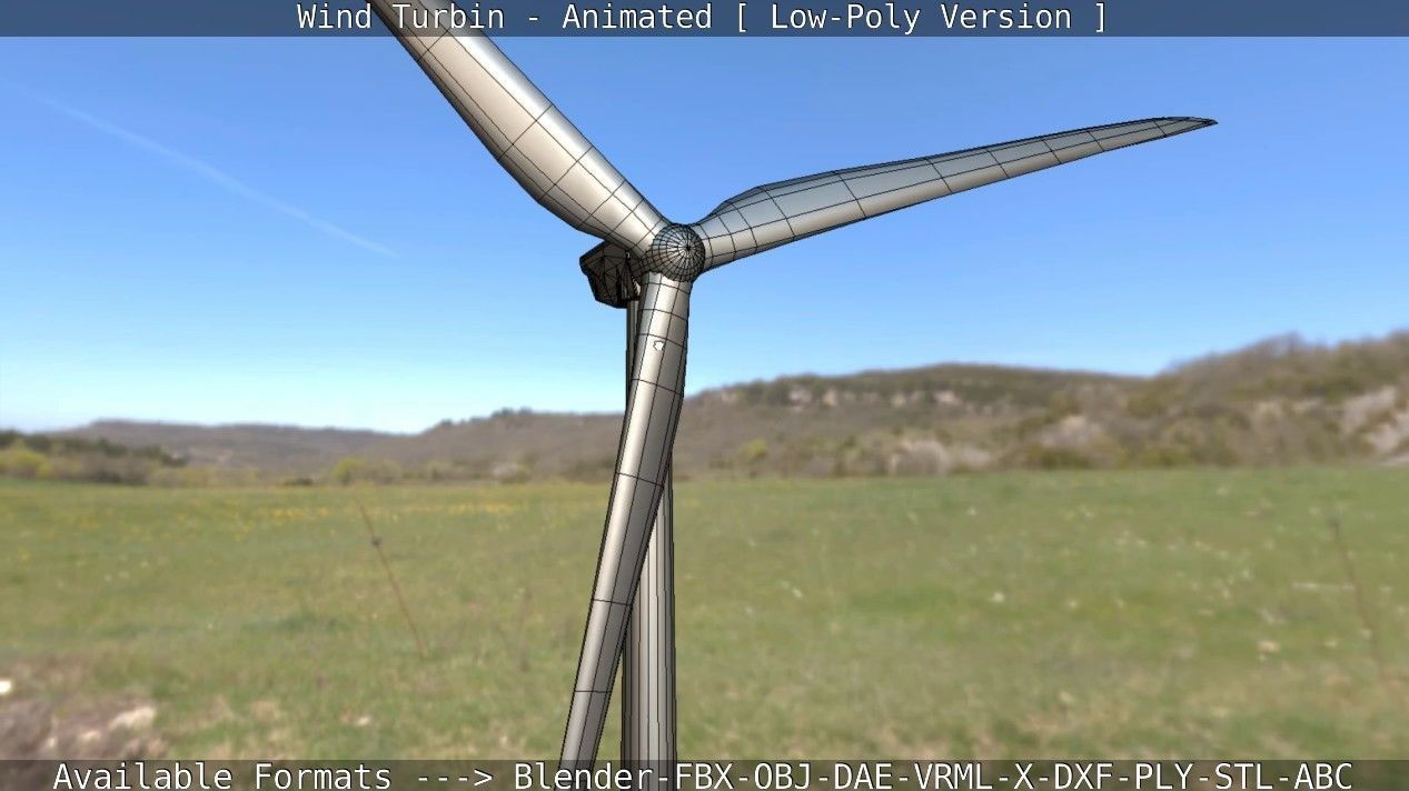 Wind Turbin - Animated and Low-Poly Low-poly 3D model_95