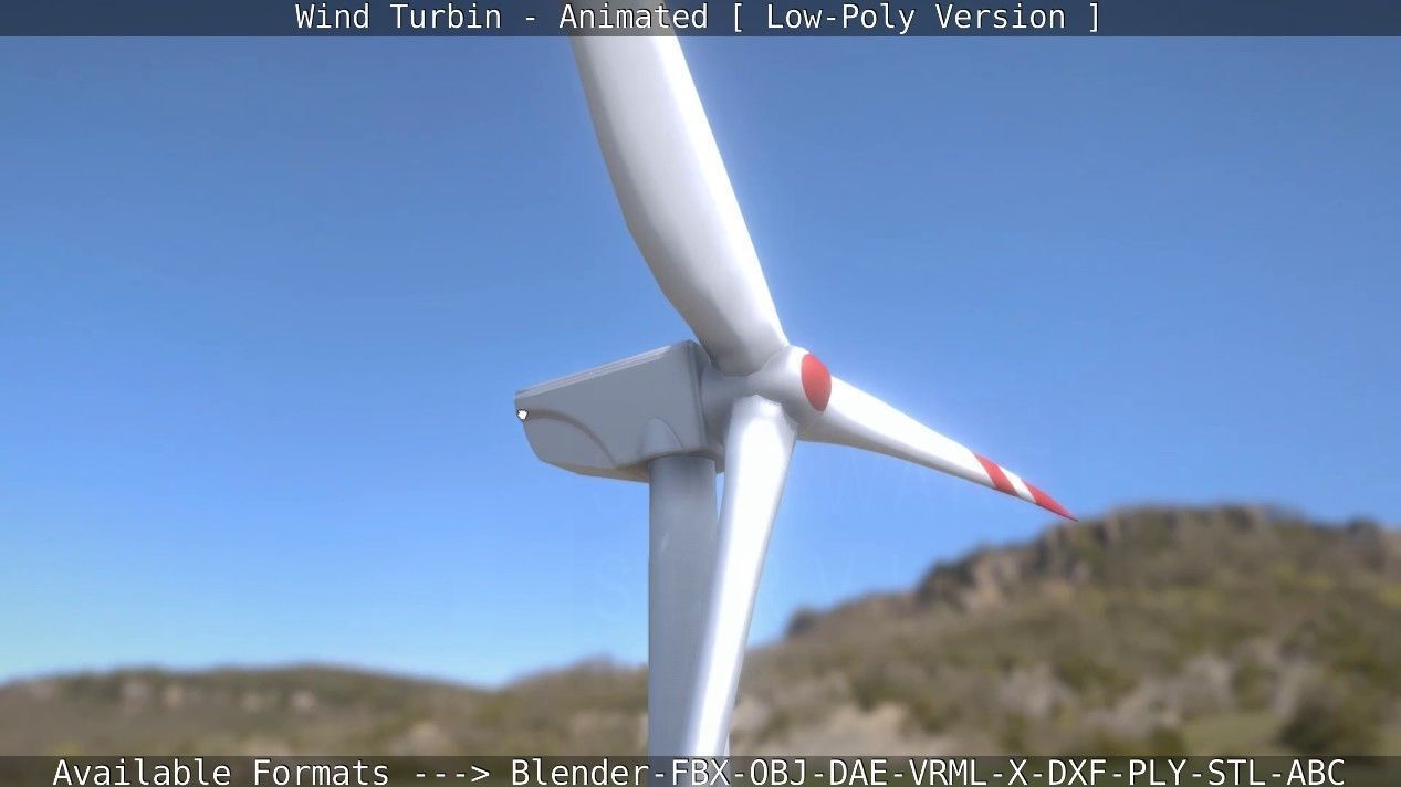 Wind Turbin - Animated and Low-Poly Low-poly 3D model_27