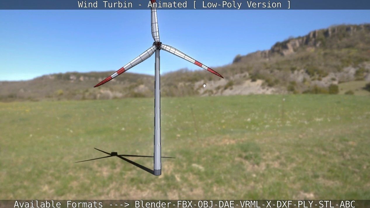 Wind Turbin - Animated and Low-Poly Low-poly 3D model_78