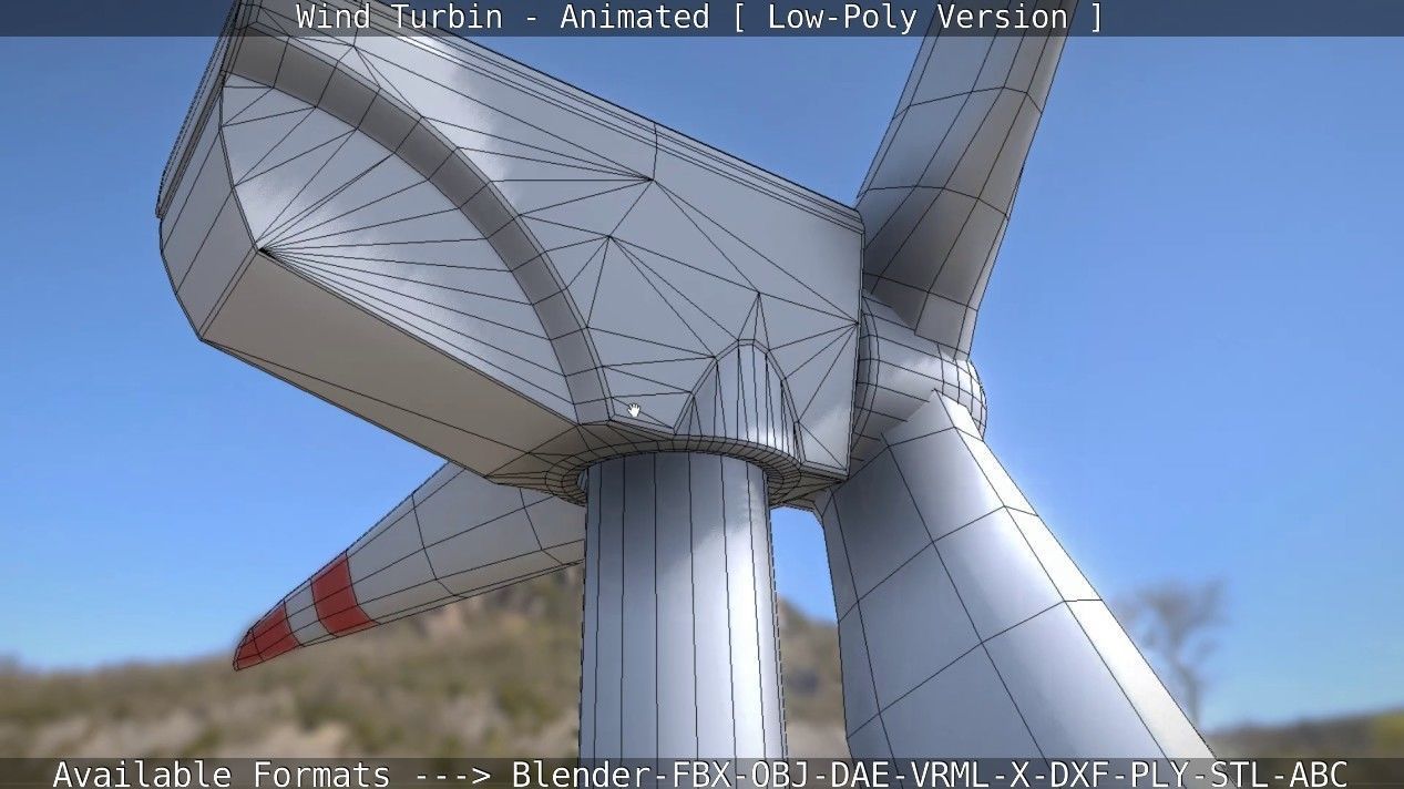 Wind Turbin - Animated and Low-Poly Low-poly 3D model_44