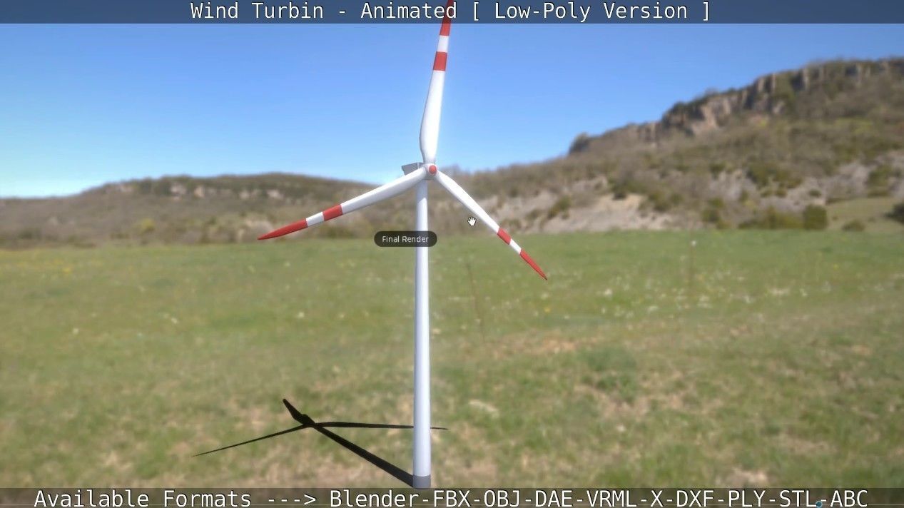 Wind Turbin - Animated and Low-Poly Low-poly 3D model_84