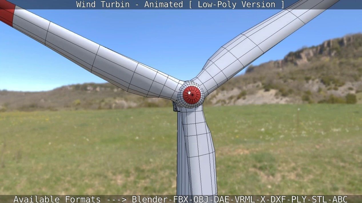 Wind Turbin - Animated and Low-Poly Low-poly 3D model_45