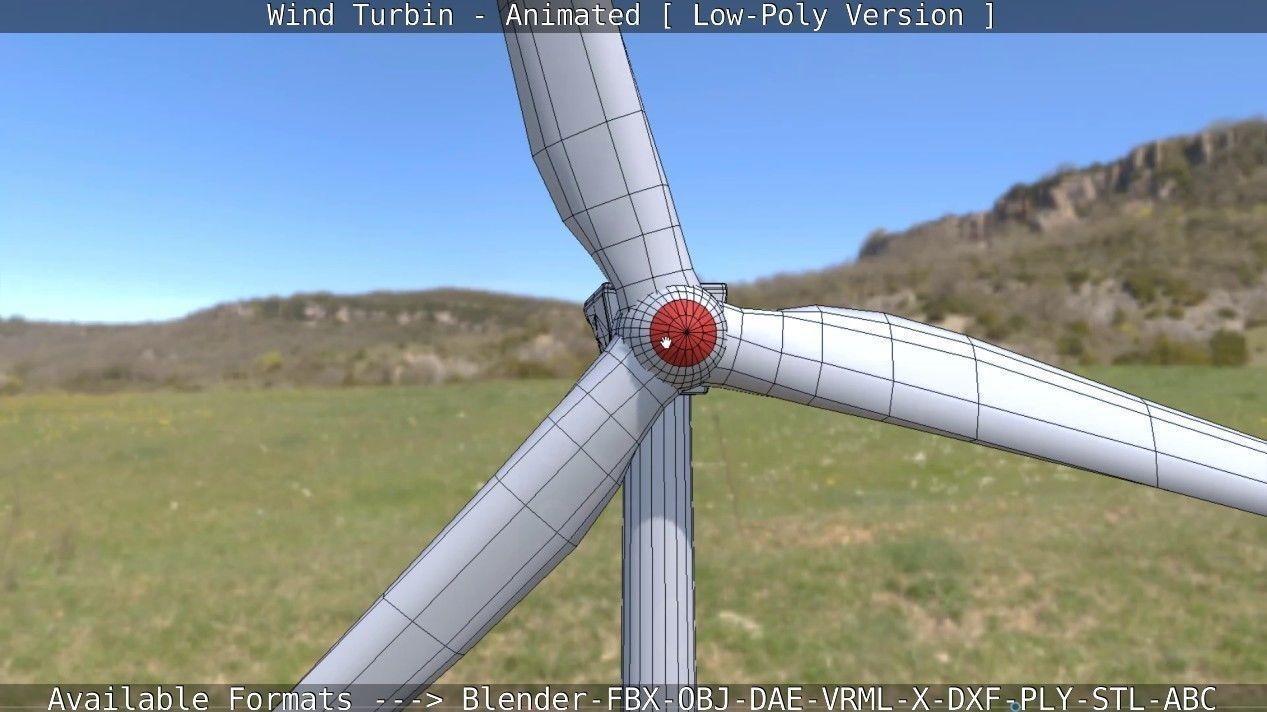 Wind Turbin - Animated and Low-Poly Low-poly 3D model_46