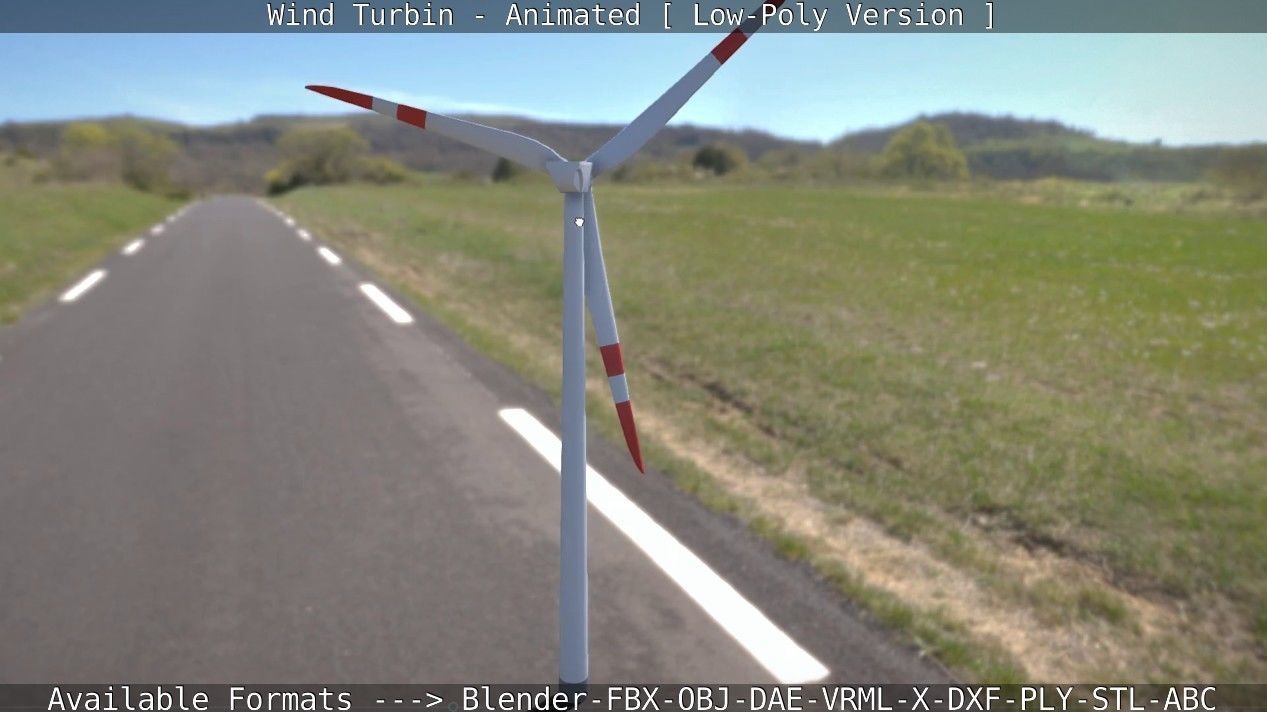 Wind Turbin - Animated and Low-Poly Low-poly 3D model_16