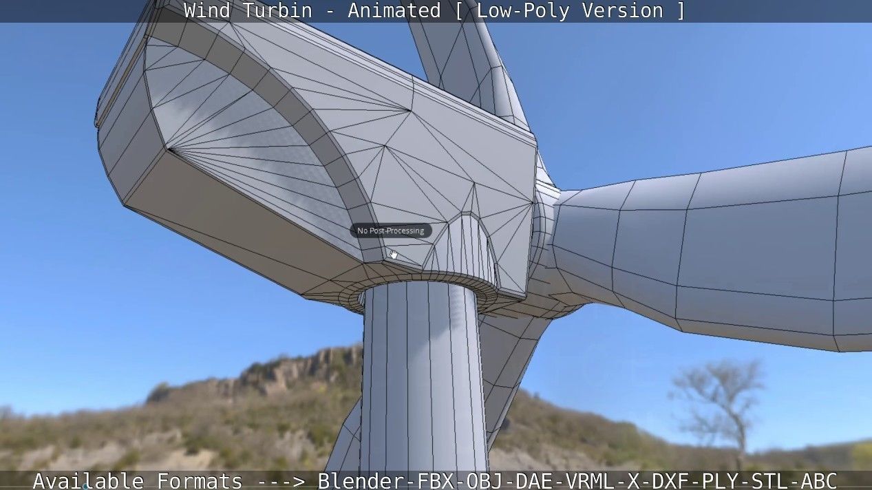 Wind Turbin - Animated and Low-Poly Low-poly 3D model_93