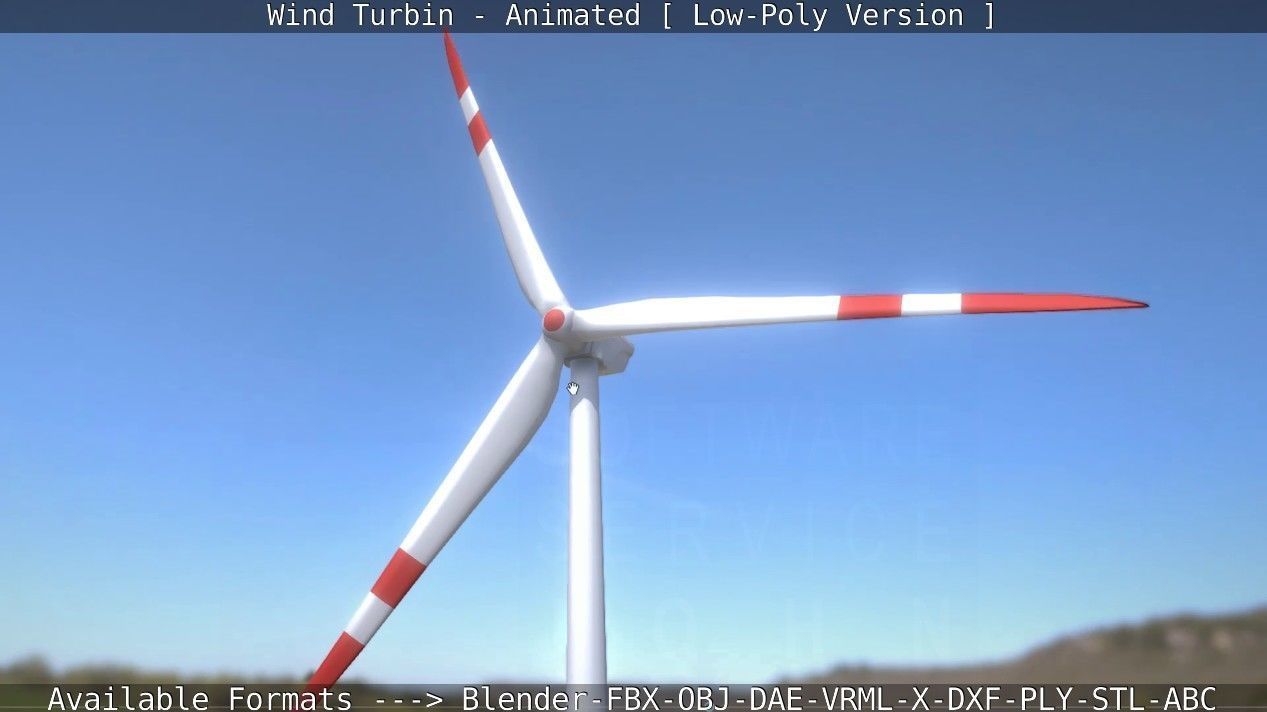 Wind Turbin - Animated and Low-Poly Low-poly 3D model_28