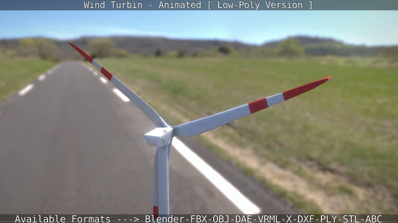 Wind Turbin - Animated and Low-Poly Low-poly 3D model_17
