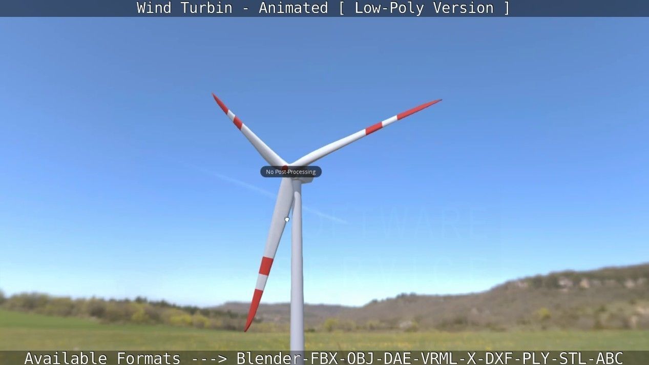 Wind Turbin - Animated and Low-Poly Low-poly 3D model_33