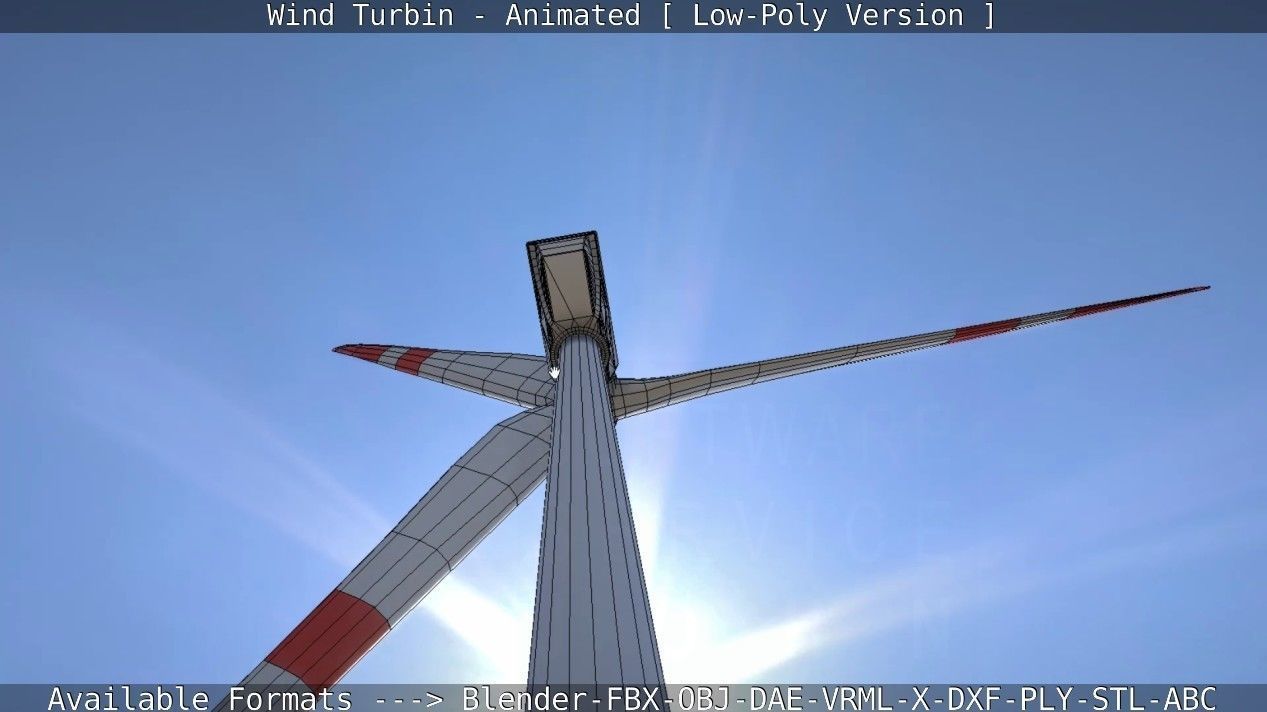 Wind Turbin - Animated and Low-Poly Low-poly 3D model_64