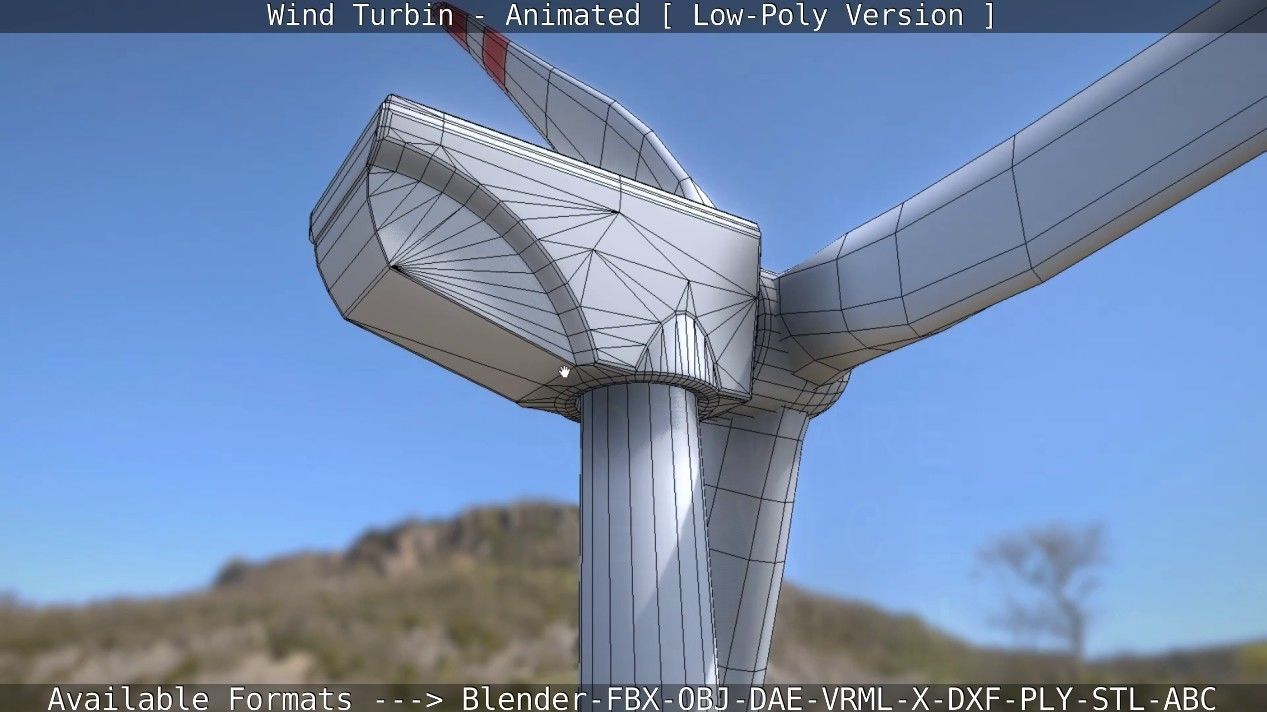 Wind Turbin - Animated and Low-Poly Low-poly 3D model_88